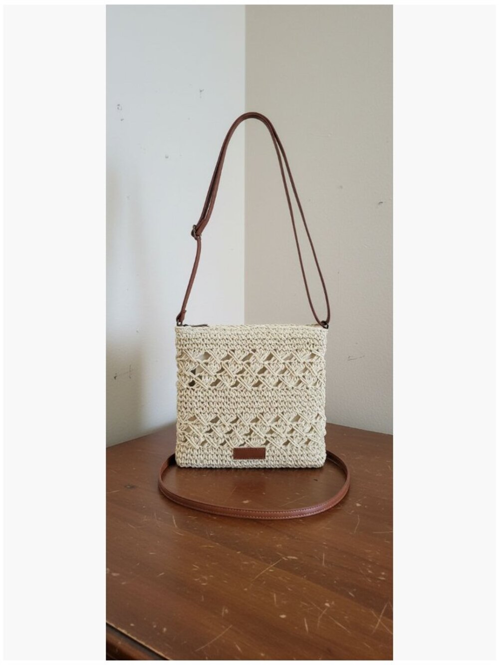 Handwoven Straw Crossbody Shoulder Bag Summer Beach Purse